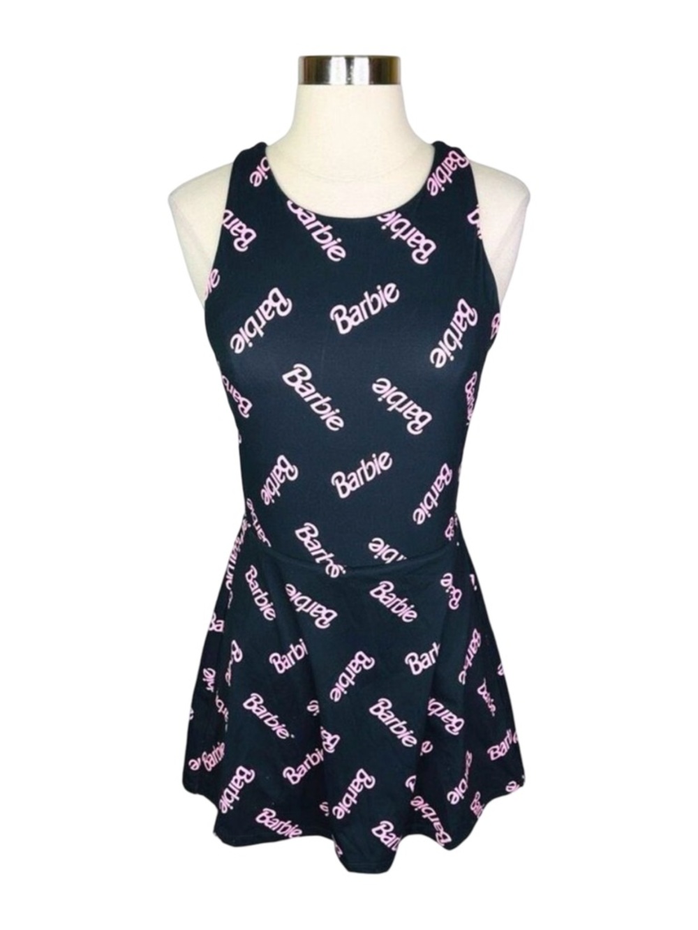 Barbie Cotton Jersey Blend Printed Romper / Mini Dress - Size Small